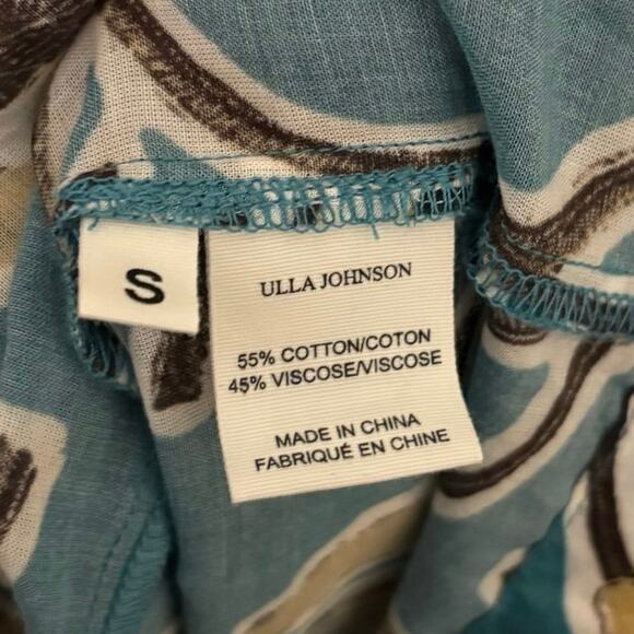 Ulla Johnson Blue Floral Print Ruffle Selena Midi Dress Size Small - Picture 3 of 5